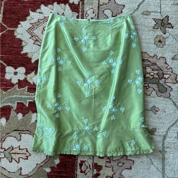 Vintage Green and Blue Nanette Lepore Midi skirt - Picture 2 of 8